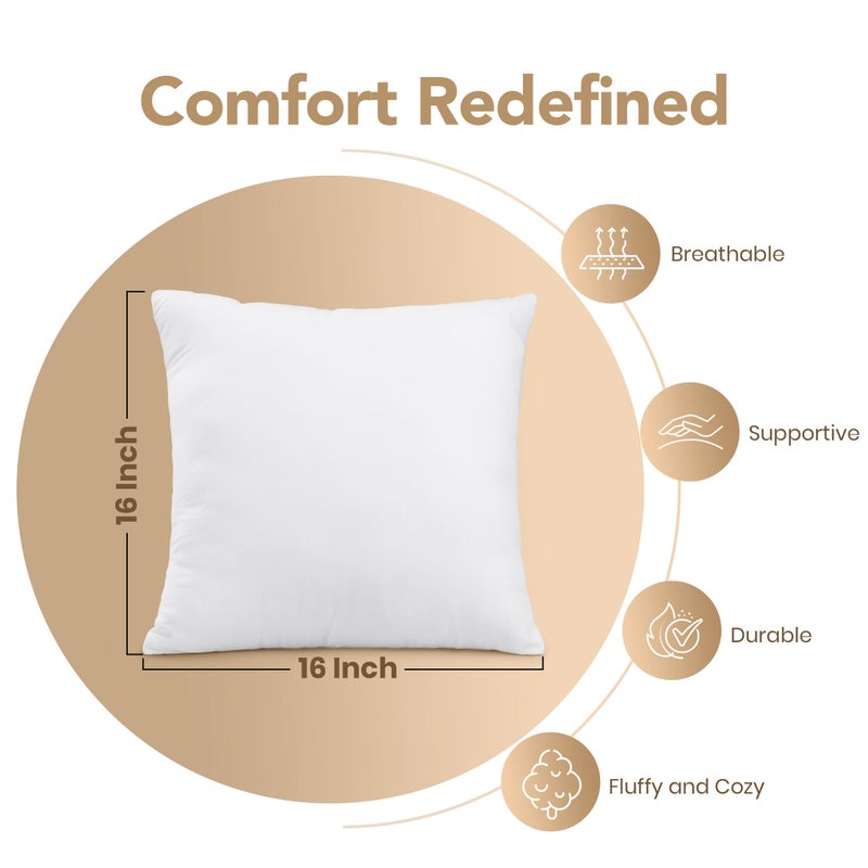 Utopia Bedding Outdoor Pillow Inserts 16 x 16 Inches (Pack of 2  White)  Water Resistant Garden Throw Pillows for Patio and Porch Furniture - Image 2