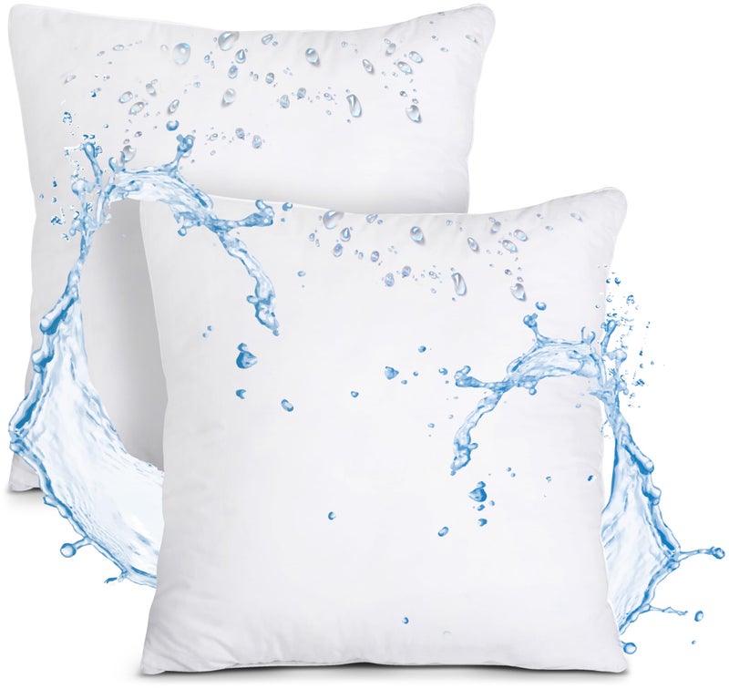 Utopia Bedding Outdoor Pillow Inserts 16 x 16 Inches (Pack of 2  White)  Water Resistant Garden Throw Pillows for Patio and Porch Furniture - Image 3