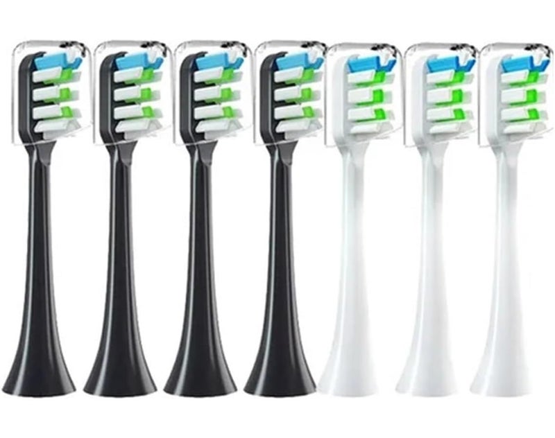 7 Pcs Electric Toothbrush Heads Soft Bristle 4 Black 3 White for X3 X5 X1 - Image 1
