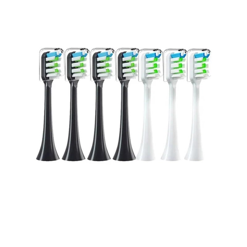 7 Pcs Electric Toothbrush Heads Soft Bristle 4 Black 3 White for X3 X5 X1 - Image 2