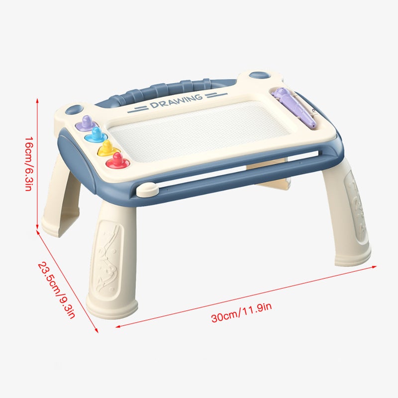 Magnetic Drawing Board: Large 4-Color Drawing Area, Dual-Purpose Table Leg Design, Easy Erase & Reuse - Safe Colorful Stamps, Non-Slip Handle for Kids' Creative Play - Image 2