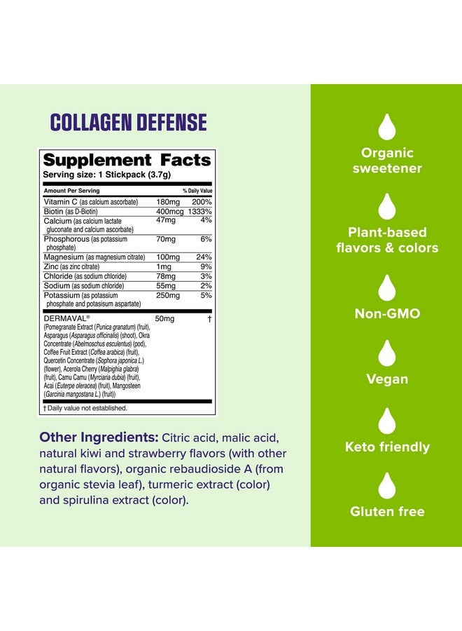 Ultima Replenisher Ultima Replenisher Collagen Defense Supplement and Electrolytes Powder - Kiwi Strawberry, 13 Stickpacks - Hydration Packets with Dermaval and Biotin that Keep Your Skin Hydrated and Looking Radiant - Image 5