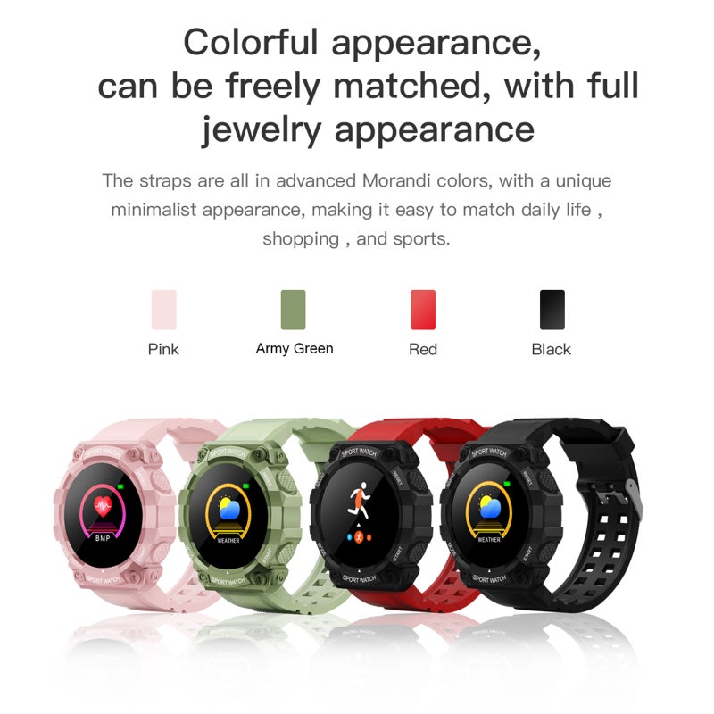 FD68 Smart Sports Watch 1.44'' IPS Single-touch Screen Heart Rate/Sleep Monitor Multiple Sports Mode Long Endurance Message/Call Reminder Compatible with Android iOS - Image 2