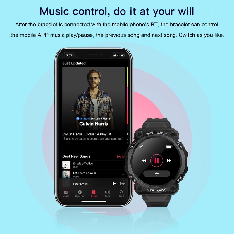 FD68 Smart Sports Watch 1.44'' IPS Single-touch Screen Heart Rate/Sleep Monitor Multiple Sports Mode Long Endurance Message/Call Reminder Compatible with Android iOS - Image 3