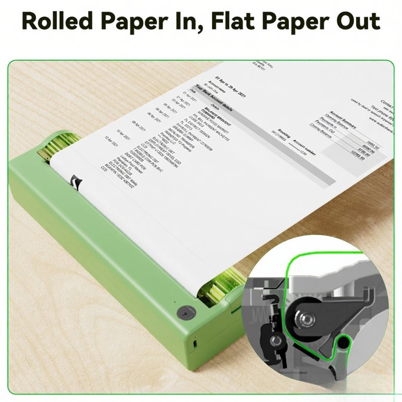 A4 Thermal Printer 203DPI Green - All In One High Compatibility Thermal Printer for Home Office Study Mobile Use - Image 5