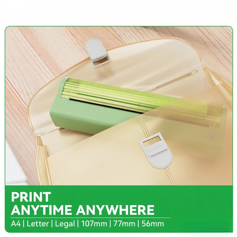 A4 Thermal Printer 203DPI Green - All In One High Compatibility Thermal Printer for Home Office Study Mobile Use - Image 4