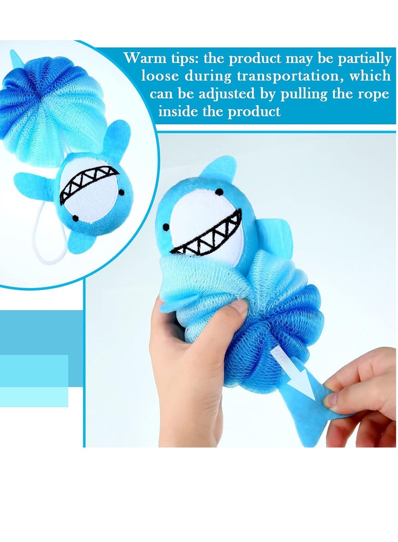 Tatuo 4 Pcs Animal Bath Loofahs Woman Body Loofah Cartoon Shower Loofahs Cute Bath Sponge Pouf Body Scrubbers Mesh Loofah Sponge for Shower Woman Washing Exfoliating, 4 Style - Image 2
