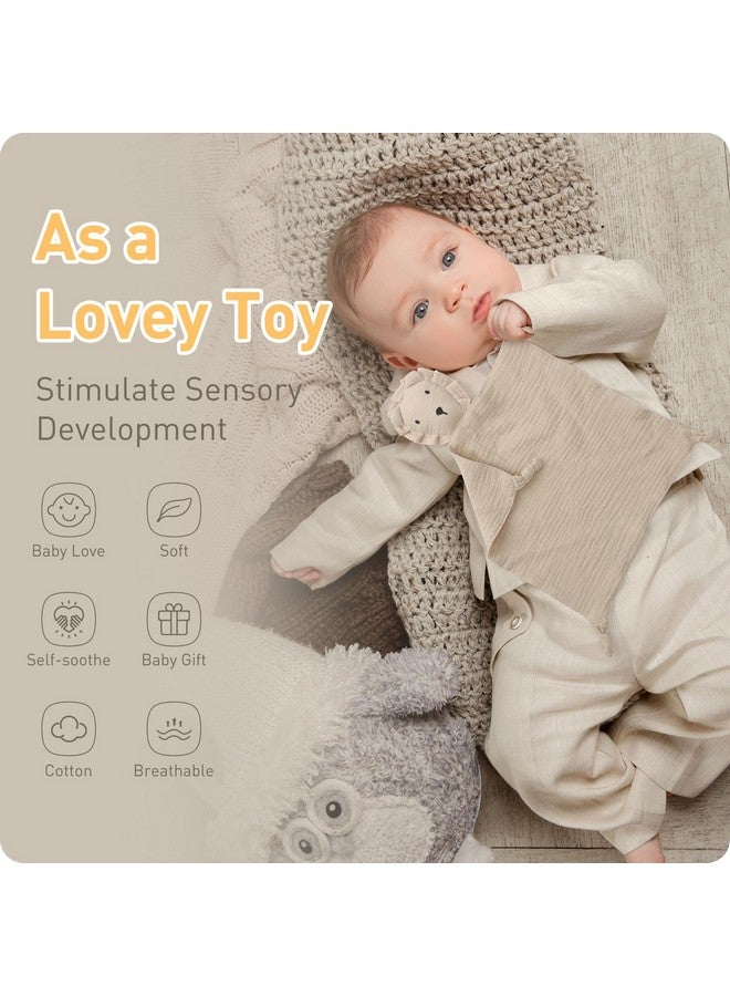 Knirose Muslin Cotton Lion Loveys Soft & Breathable Newborn Security Blanket, for Baby Boy Girl, Gender Neutral. Muslin Fabric for Comfortable Sleep & Play, Ideal for Newborns, Toddler - Image 4