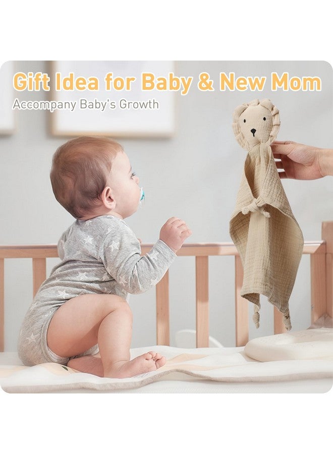 Knirose Muslin Cotton Lion Loveys Soft & Breathable Newborn Security Blanket, for Baby Boy Girl, Gender Neutral. Muslin Fabric for Comfortable Sleep & Play, Ideal for Newborns, Toddler - Image 2