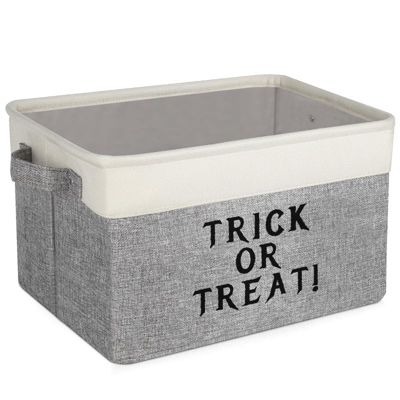Lukeline Halloween Boo Basket with Handles Personalized Trick or Treat Storage Baskets Organizer Halloween Basket Gifts Organizing for Home Decor TRICK OR TREAT - Image 2