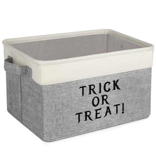 Lukeline Halloween Boo Basket with Handles Personalized Trick or Treat Storage Baskets Organizer Halloween Basket Gifts Organizing for Home Decor TRICK OR TREAT - Image 1