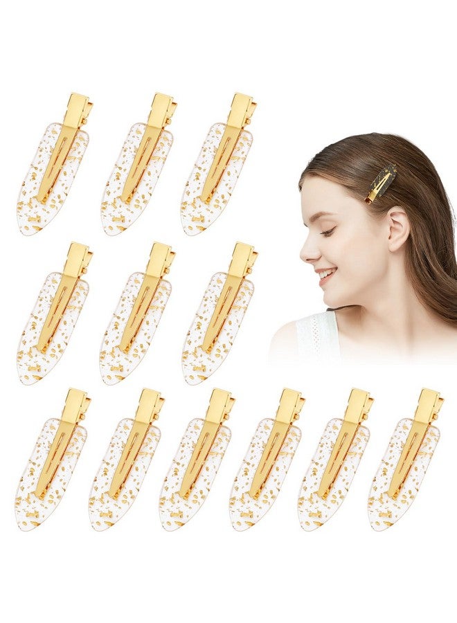 كيسا بلان مشبك شعر من كيسابلان، 12 قطعة، بدون ثني، ذهبي لامع، بدون تجاعيد، مشبك شعر مسطح بدون تجاعيد، للمكياج، إكسسوارات تصفيف الشعر للنساء والفتيات، هدايا وصيفات العروس - Image 1