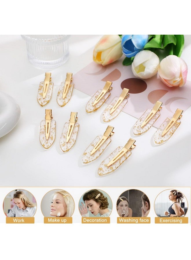 كيسا بلان مشبك شعر من كيسابلان، 12 قطعة، بدون ثني، ذهبي لامع، بدون تجاعيد، مشبك شعر مسطح بدون تجاعيد، للمكياج، إكسسوارات تصفيف الشعر للنساء والفتيات، هدايا وصيفات العروس - Image 4