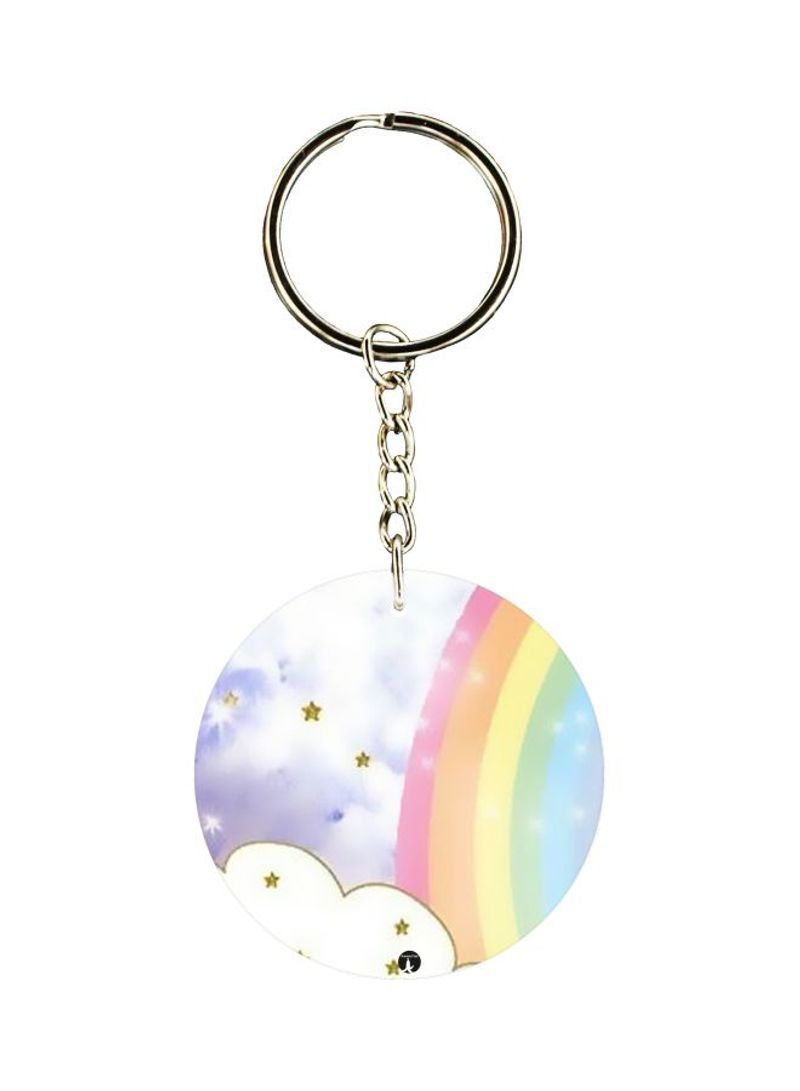 Double Sided Rainbow Printed Keychain