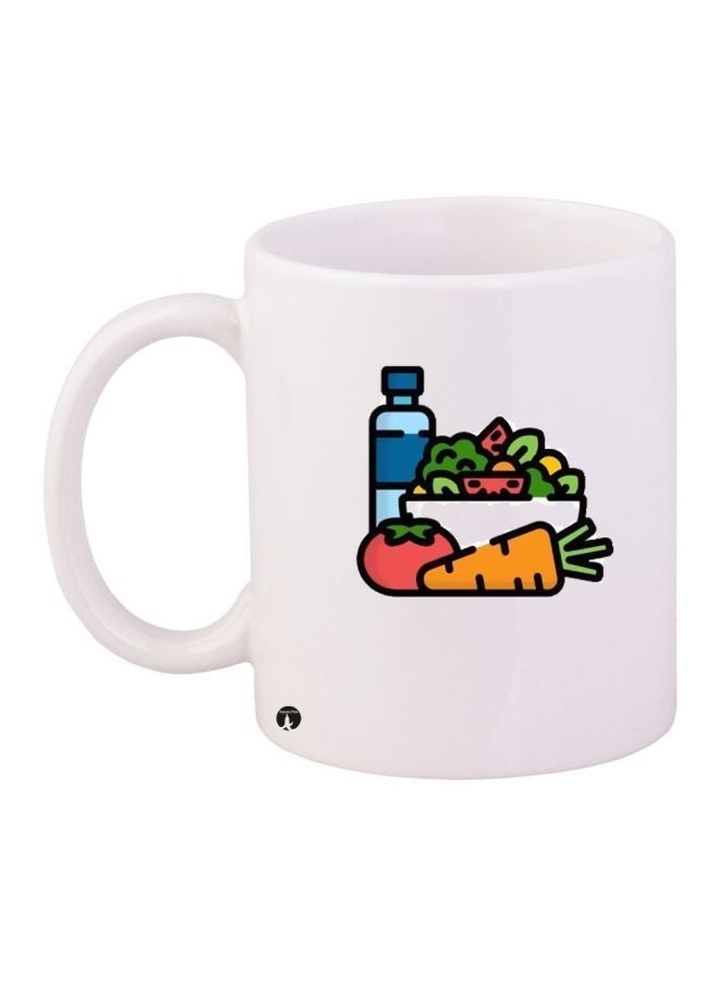 RYN Vegetables Printed Coffee Mug White/Blue/Green 11ounce