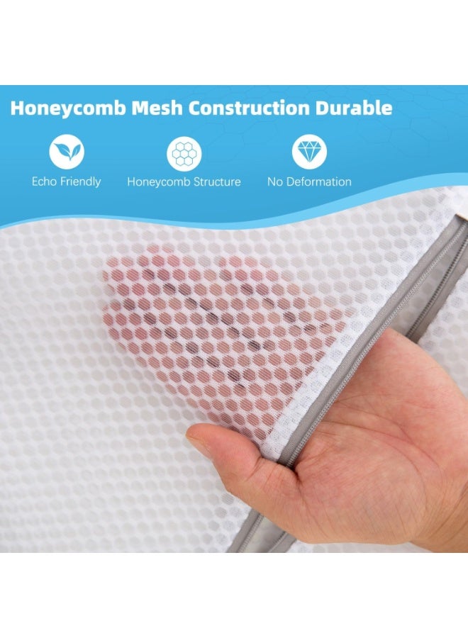 فالمر 6 أكياس غسيل شبكية (40× 30سم) للملابس الرقيقة، أكياس غسيل متينة على شكل قرص العسل مع سحابات ممتازة - أكياس شبكية أساسية للغسيل للملابس الداخلية، حمالات الصدر، الجوارب، السترات، السفر والتنظيم - Image 2