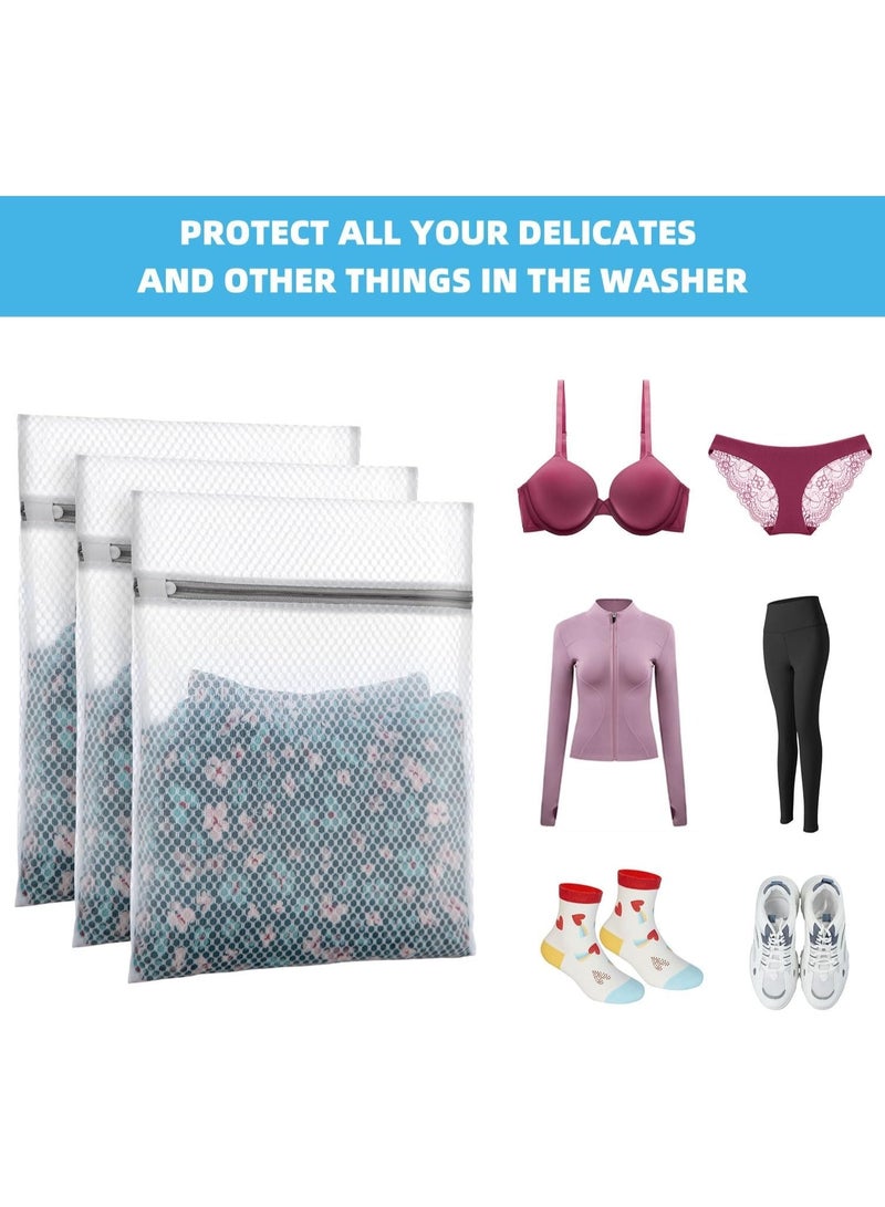 فالمر 6 أكياس غسيل شبكية (40× 30سم) للملابس الرقيقة، أكياس غسيل متينة على شكل قرص العسل مع سحابات ممتازة - أكياس شبكية أساسية للغسيل للملابس الداخلية، حمالات الصدر، الجوارب، السترات، السفر والتنظيم - Image 5