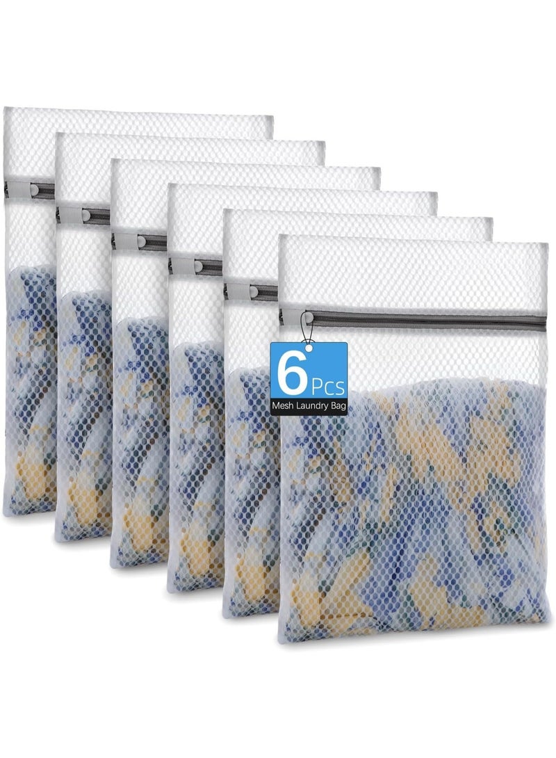 فالمر 6 أكياس غسيل شبكية (40× 30سم) للملابس الرقيقة، أكياس غسيل متينة على شكل قرص العسل مع سحابات ممتازة - أكياس شبكية أساسية للغسيل للملابس الداخلية، حمالات الصدر، الجوارب، السترات، السفر والتنظيم - Image 1
