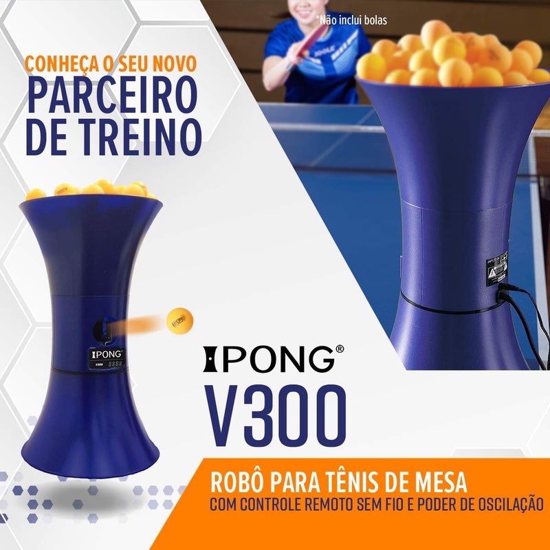 JOOLA iPong V300 Table Tennis Training Robot - Serves 40mm Regulation Ping Pong Balls Automatically - Play Solo w/o Playback Mode on your Ping Pong Table - Various Models Available, Size 19 , Blue - Image 4