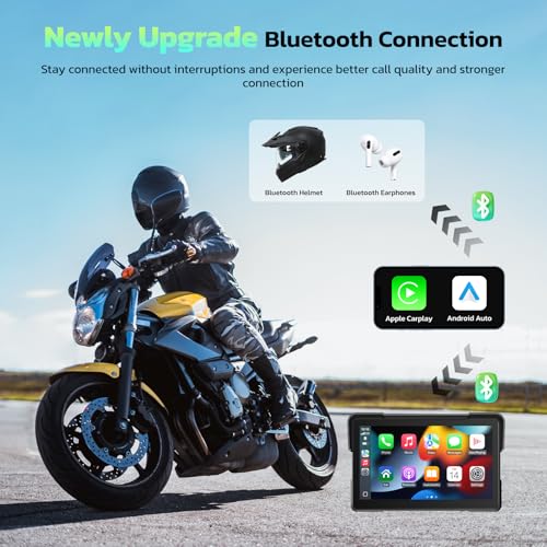 LAMTTO 7-Inch Wireless Motorcycle Carplay GPS Navigation System with Apple Carplay and Android Auto, Portable Moto Car Play Screen with Dual Bluetooth, Navigation, Siri, Google Assistant, Anti-Glare - Image 4