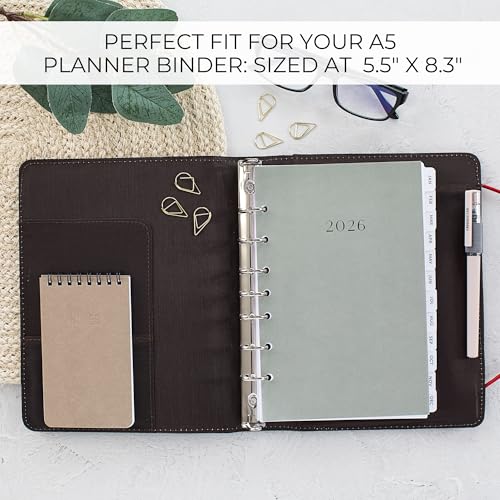 ZICOTO Beautiful 2026 Daily Planner Inserts for 7 Ring Binders – Durable A5 Paper Refill Set 5.5" x 8.3" - Refills Incl. Tabs & Monthly Calendar Spreads - From January 2026 - December 2026 - Image 3