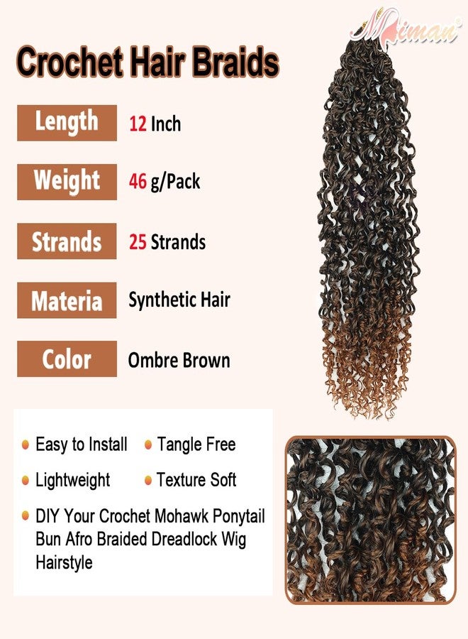 MIMAN 6 Packs 12 Inch Pre-looped Yanky Twist Crochet Hair for Women Synthetic Ombre Brown Curly Micro Spring Passion Twist Crochet Hair Extensions for DIY Mohawk Afro Braided Hairstyle - Image 2