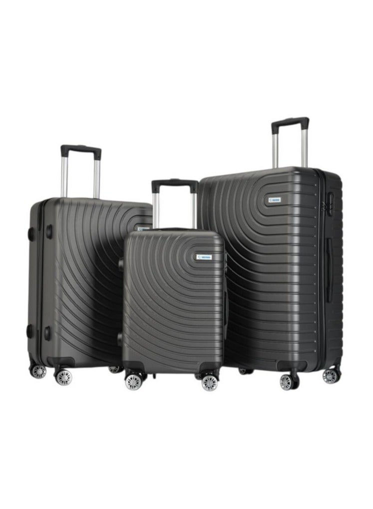 3-Piece Luggage Set, Sizes 20-24-28, Hard Shell ABS + PC Expandable Design, Spinner Wheels, TSA Lock (Dark Grey) - Image 1