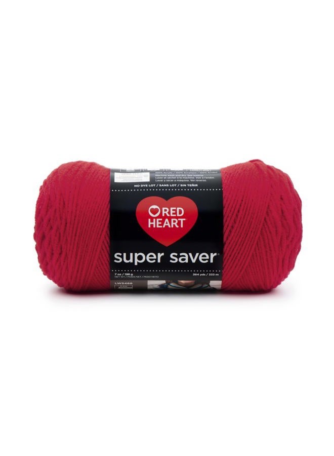 RED HEART Super Saver Yarn, Hot Red - Image 1