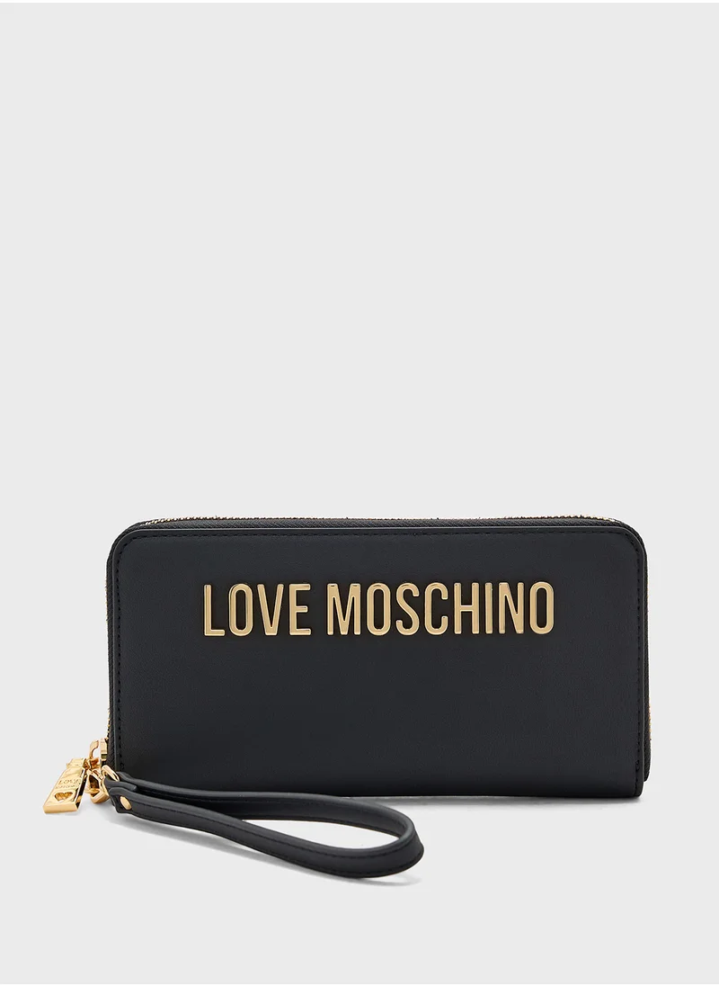 Love Moschino Quilted Zip Over Clutche