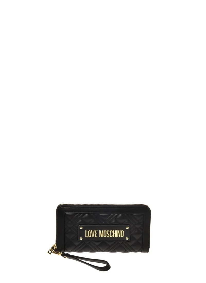Love Moschino Quilted Zip Over Clutche