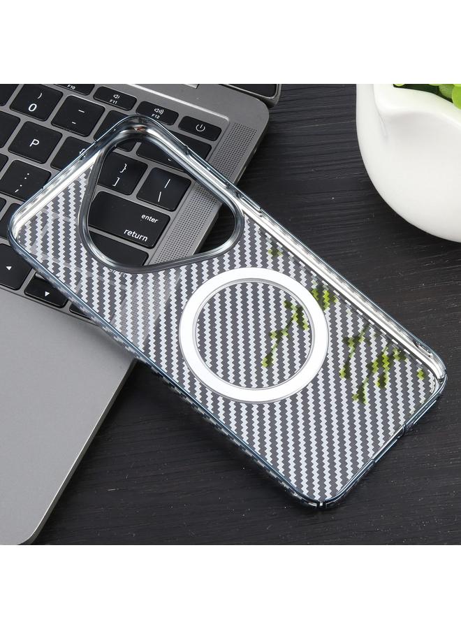 زبون جراب لهاتف Huawei Pura 70 مصنوع من ألياف الكربون المطلية 6D وشفاف من Magsafe PC - Image 3