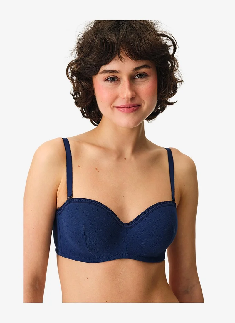 Penti Women Lotus Pointel Navy Strapless Wired Bra