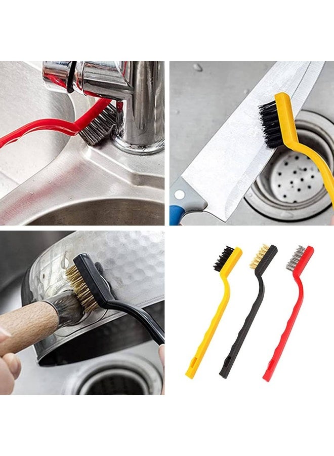 AMM 3pcs Wire Brush Set – Stainless Steel, Brass & Nylon Cleaning Brushes for Kitchen & Rust Removal - Image 3