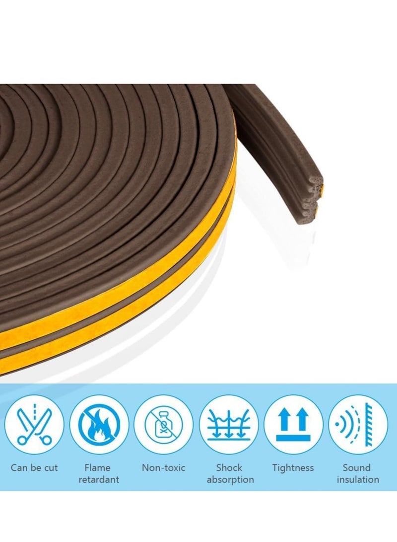 بلان A شريط مانع للتيارات الهوائية والطقس، مقاس 9 مم × 4 مم، مصنوع من رغوة ذاتية اللصق من النوع E، يمنع التسرب، مقاوم للتصادم، وعازل للصوت، مثالي للأبواب والنوافذ لتحسين العزل والحماية (1) - Image 4