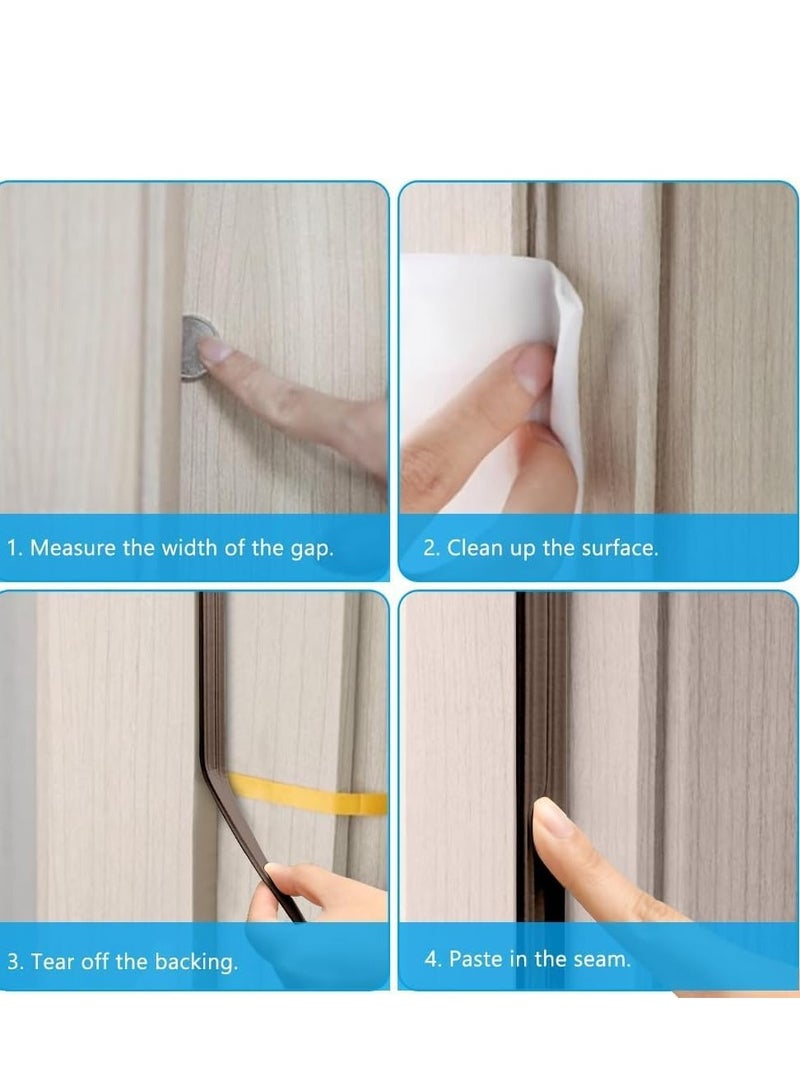 بلان A شريط مانع للتيارات الهوائية والطقس، مقاس 9 مم × 4 مم، مصنوع من رغوة ذاتية اللصق من النوع E، يمنع التسرب، مقاوم للتصادم، وعازل للصوت، مثالي للأبواب والنوافذ لتحسين العزل والحماية (1) - Image 5