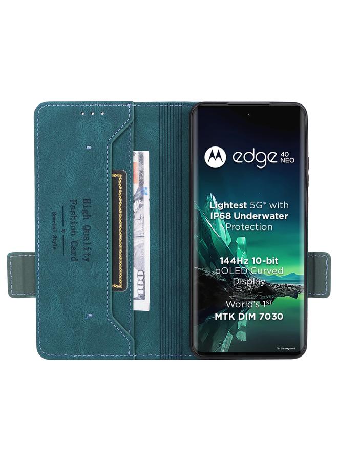 S-TOP Case For Motorola Edge 40 Neo Magnetic Clasp Leather Phone Case - Image 4