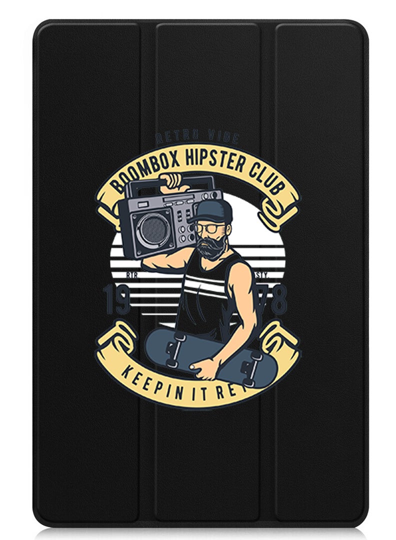 Theodor Protective Flip Case For Lenovo Tab M11 (2024) With Trifold Stand Auto Wake Sleep Shockproof Cover Boombox hipster club - Image 1