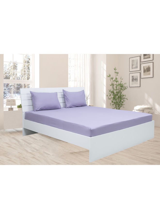 برنسيس طقم أغطية وسائد وملاءات بحواف مطاطية من 3 قطع cotton_blend أرجواني فاتح 180 x 200سم - Image 5