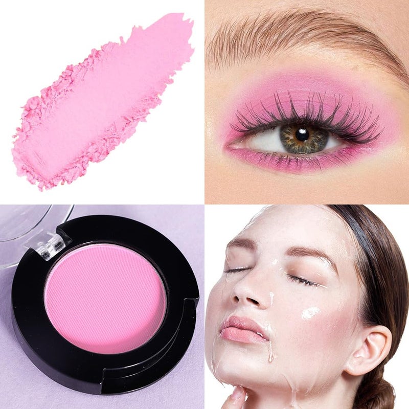 HHLTOH Monochrome Matte Eyeshadow Makeup Palette, Highly Pigmented Purple Pink Eyeshadow Palette, Matte Pressed Powder Eye shadow Makeup, Single Vegan Eye Shadow, Daily Evening Women Girls Eyeshadow Gift 4# - Image 3