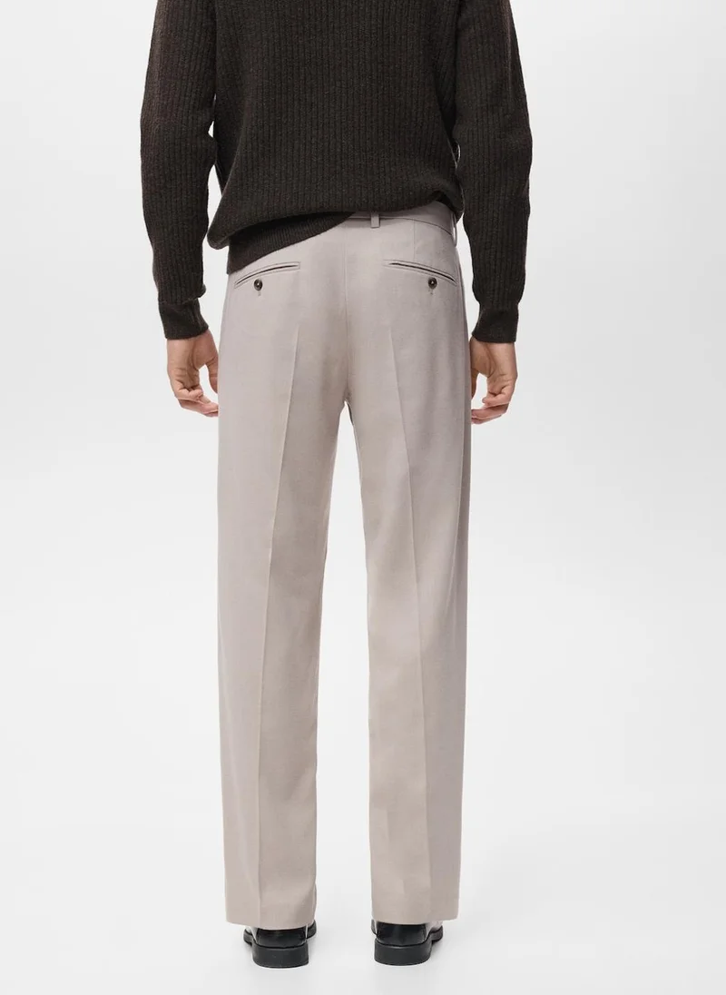 Mango Man Regular-fit pleated trousers