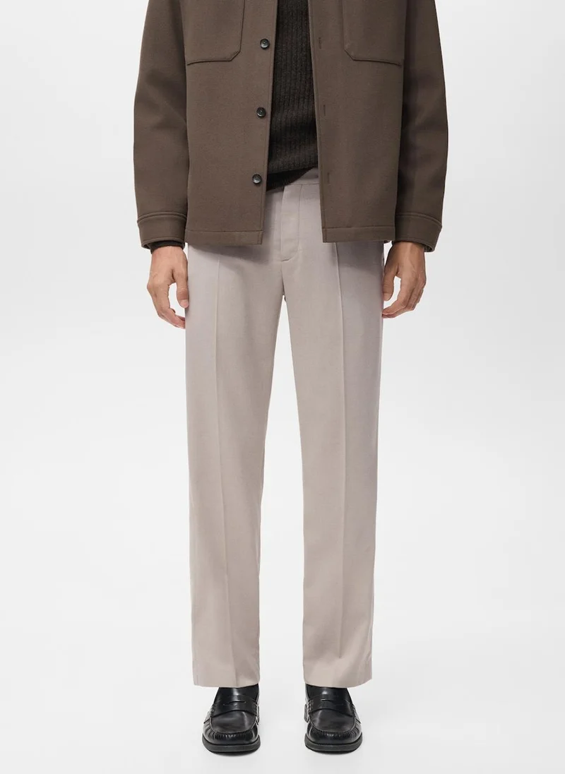 Mango Man Regular-fit pleated trousers