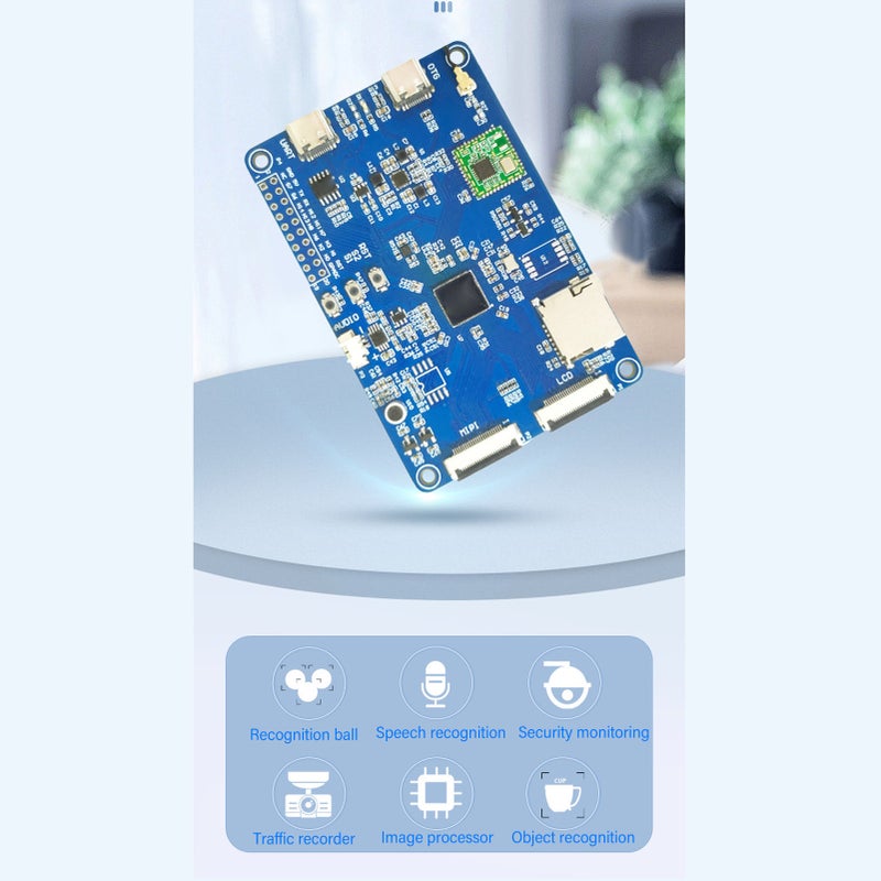 لوحة تطوير الذكاء الاصطناعي: نواة ARM Cortex A7 بسعة 800 ميجاهرتز - معالج معالجة معالجة شرائح الفيديو المتقدمة H.265 بدقة 1080ب بسرعة 30 إطارًا في الثانية مع وحدة معالجة البيانات العصبية (NPU) ووحدة معالجة الإشارات الصورية (ISP) لتطبيقات مراقبة الأمن وشاشات المراقبة الكاميرا القابلة للارتداء - Image 5