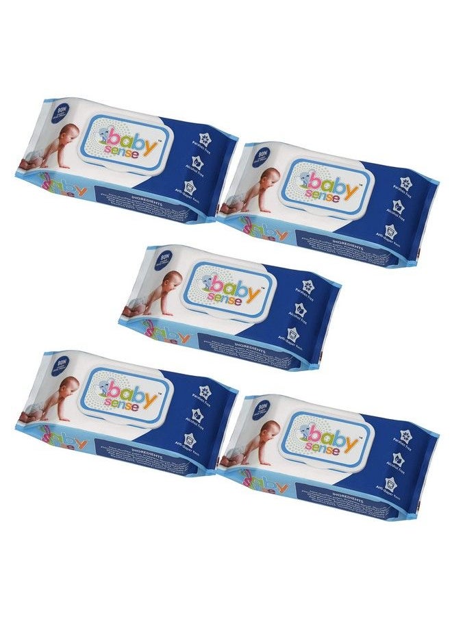 Premium Baby Wet Wipes With Lid (80 Wipes Per Pack Pack Of 5) - pzsku/Z336899E3232BE3135714Z/45/_/1692784408/df3e02e3-a813-4cbb-82ce-82f02d1e073a