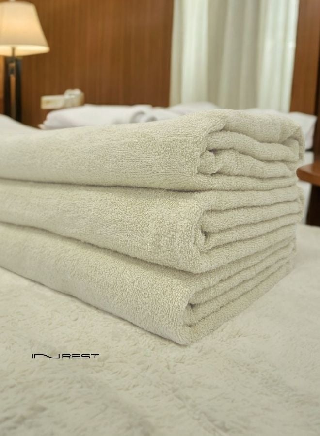 Inrest Home Hotel Towels Creamy Color 100% Cotton Size 80*160 Cm - INREST