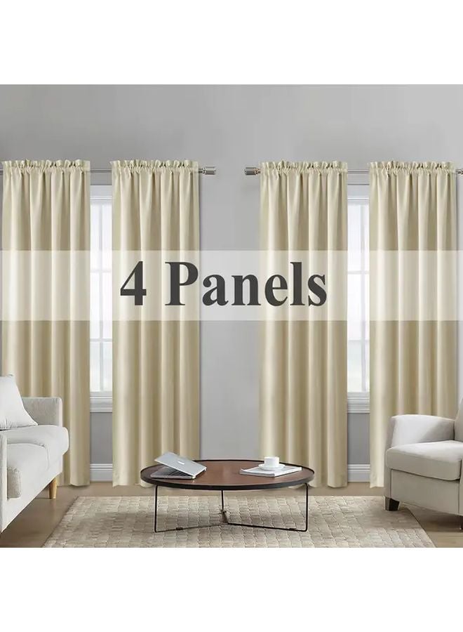 Red Filter Curtain Set 4 Panels 37x63 Inches with Rod Top for Living Room Bedroom - Image 2