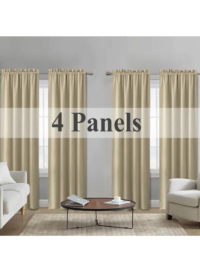 Red Filter Curtain Set 4 Panels 37x63 Inches with Rod Top for Living Room Bedroom - Image 5