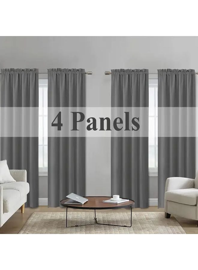 Red Filter Curtain Set 4 Panels 37x63 Inches with Rod Top for Living Room Bedroom - Image 4