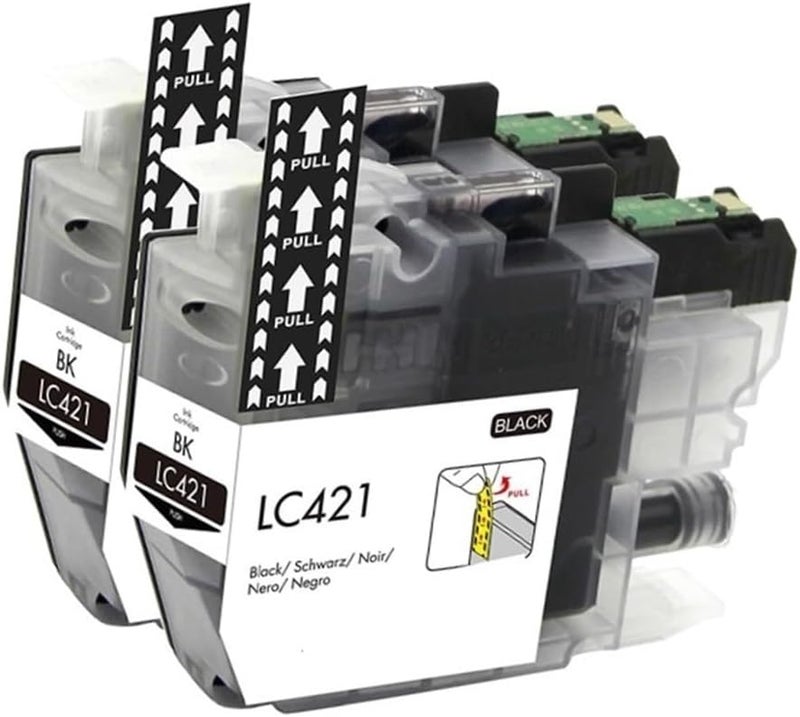 2 قطعة خرطوشة حبر أسود لطابعات Brother LC421XL LC421 421XL DCP J1050DW MFC J1010DW DCP J1140DW - Image 1