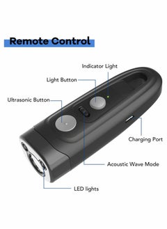 Excefore Ultrasonic Dog Dark Deterrent Dog Barking Control Devices Rechargeable Anti Barking Device Outdoor and Indoor Handheld Stop Neighbors Dog Barking 16.5ft Range LED Flashlight with Dog Clicker  - Image 3
