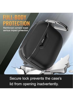 NIBEMINENT Compatible with JBL Tune 230NC TWS Case Protective Cover Front LED Visible Full-Body TPU Hard Shell Protective Cover Case Skin with Keychain and Lanyard (Black)  - Image 4